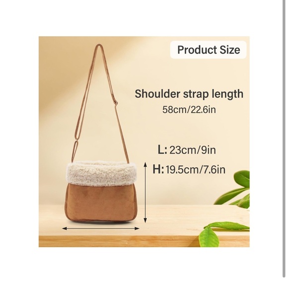 🌹Wool Crossbody Adjustable Strap tan bag handbag Christmas gift - Picture 2 of 4